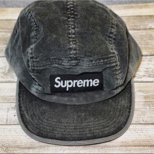 Supreme Corduroy Camp Grey Corduroy Camp Cap Hat